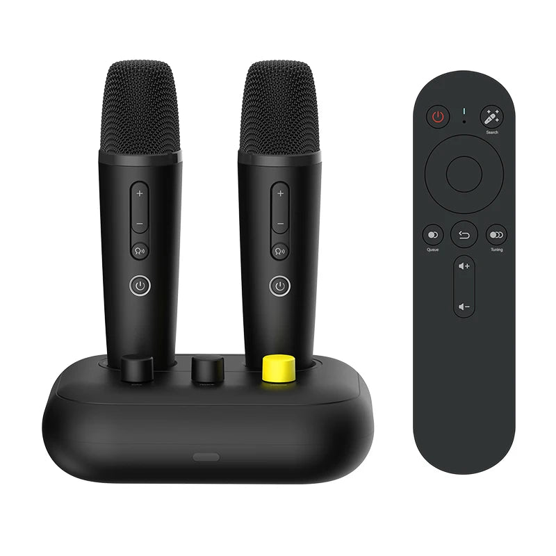 Puremic K3 Karaoke Machine with Dual Wireless Microphones, Rechargeable Dock, HDMI & AUX Support, Unlimited Songs Streaming System