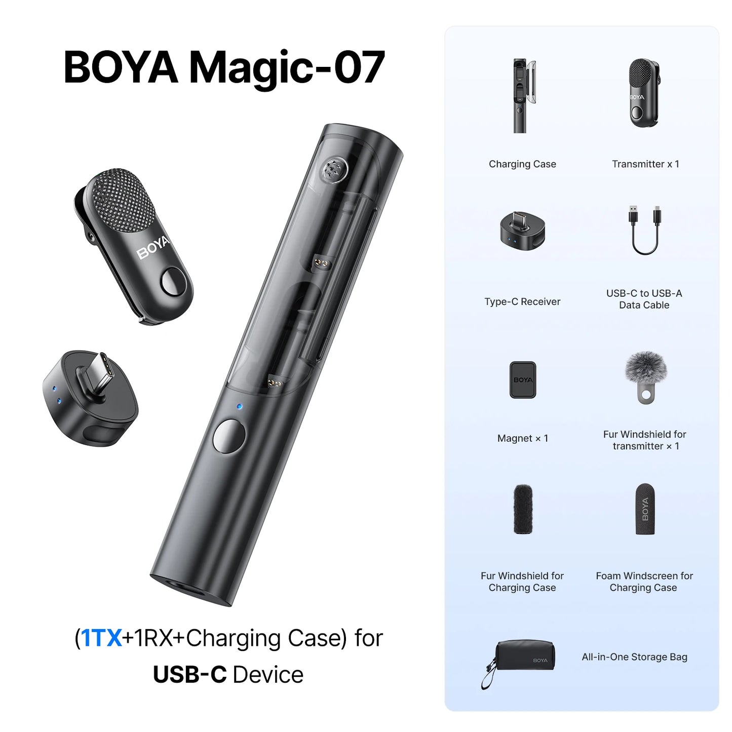 Magic Professional Wireless Lapel Microphone Shotgun/Desktop/Handheld Mic for iPhone Android Camera PC Video Recording