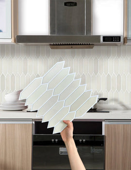 3D Decorative Tile Stickers, Self-adhesive Cream Hexagon Wall Stickers, Water and Mold Resistant, Easy to DIY, 30cm x 30cm