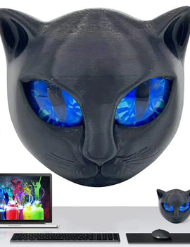 Black Cat Stone Figurine Resin Cat Head Kitten Keepsake Sculpture Desktop Decor Luxury Black Cat Statue Home Desktop Decoration