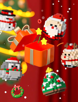 1 Piece Randomly Creative Christmas Series Building Blocks Santa Claus Tree Kawaii Damo Egg Bricks Model Toys For Xmas Gift