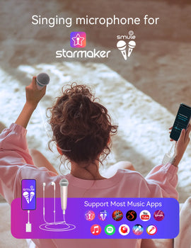 Microphone with Earphone & Mic Stand for Recording and Live Streaming, Wesing, Smule, Starmaker, YouTube, Podcasting & All Apps