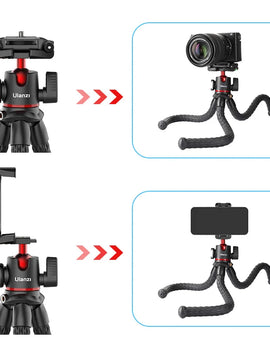 Flexible Tripod DSLR Smartphone DSLR Camera Tripod with Phone Mount Ballhead Vlog Tripods with Cold Shoe