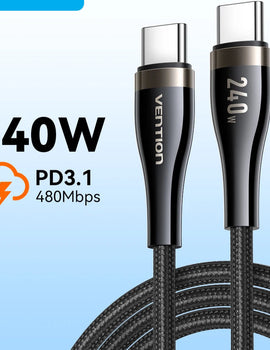 240W USB C to USB C Cable PD3.1 Fast Charge for iPhone 15 16 Pro Macbook Samsung Laptop 5A Supercharge USB Type C Cables