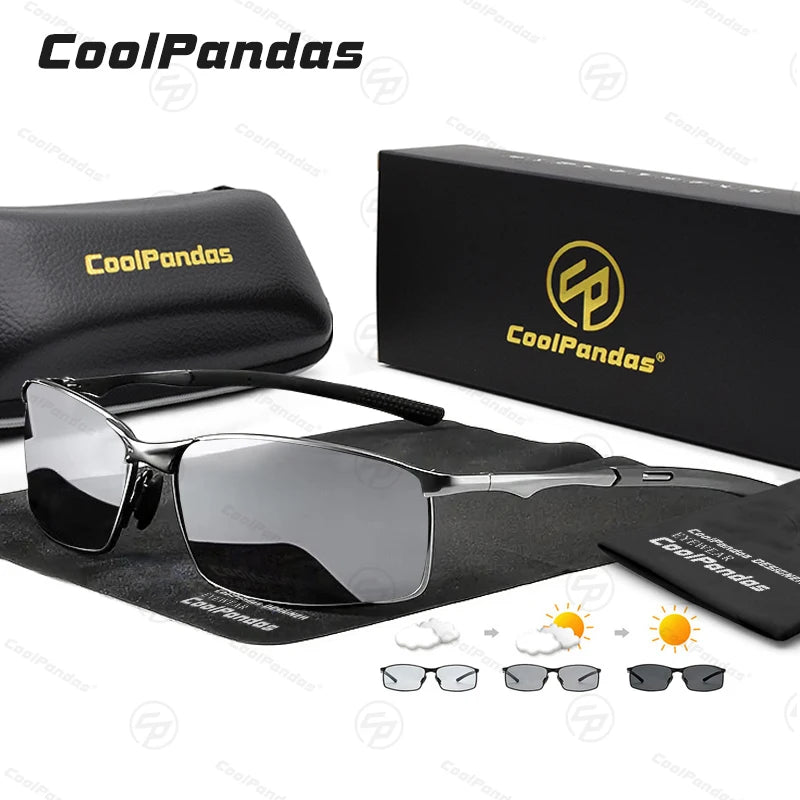 Classic Square Photochromic Polarized Sunglasses UV400 Anti-Glare Driving Glasses for Men Women