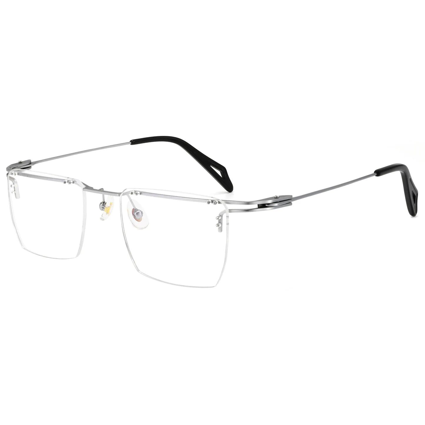 Mens Lightweight Titanium Rimless Square Eyeglasses Frames