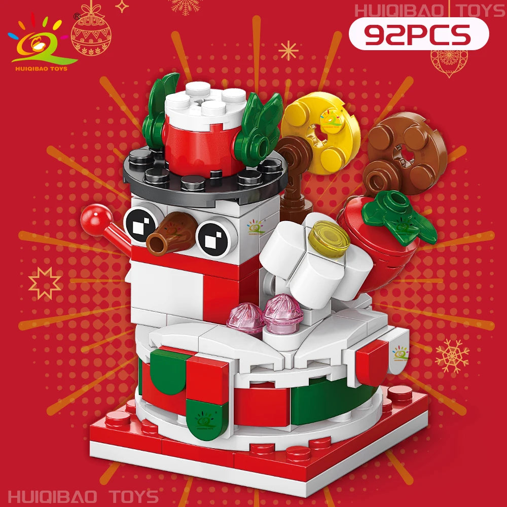 Christmas 8IN1 Santa Claus Tree Model Building Block DIY Elk Snowman Bricks Ornament Toys for Adult Gift
