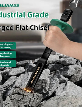 6/8/10/12 Inch Chrome Vanadium Steel Stone Flat Chisel With Hand Guard Construction Cement Masonry Concrete Engraving Cut Tool