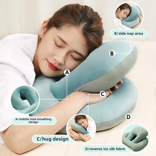 Officer Ice Silk Nap Pillow Pillow Style Summer Student Face down Sleep Pillow Office Nap Aid Soft Comfortable Home Goods