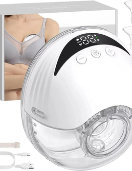 Wearable Breast Milk Pump Silicone LCD Display Hands-free Electric Breast Pump Portable and Comfortable for Novice Mothers