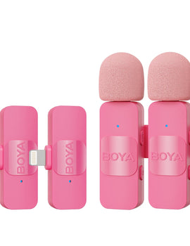 BY-V2-P Wireless Lavalier Microphone Portable Audio Video Recording Mini Mic for iPhone Android Vlog Gaming Phone Mic