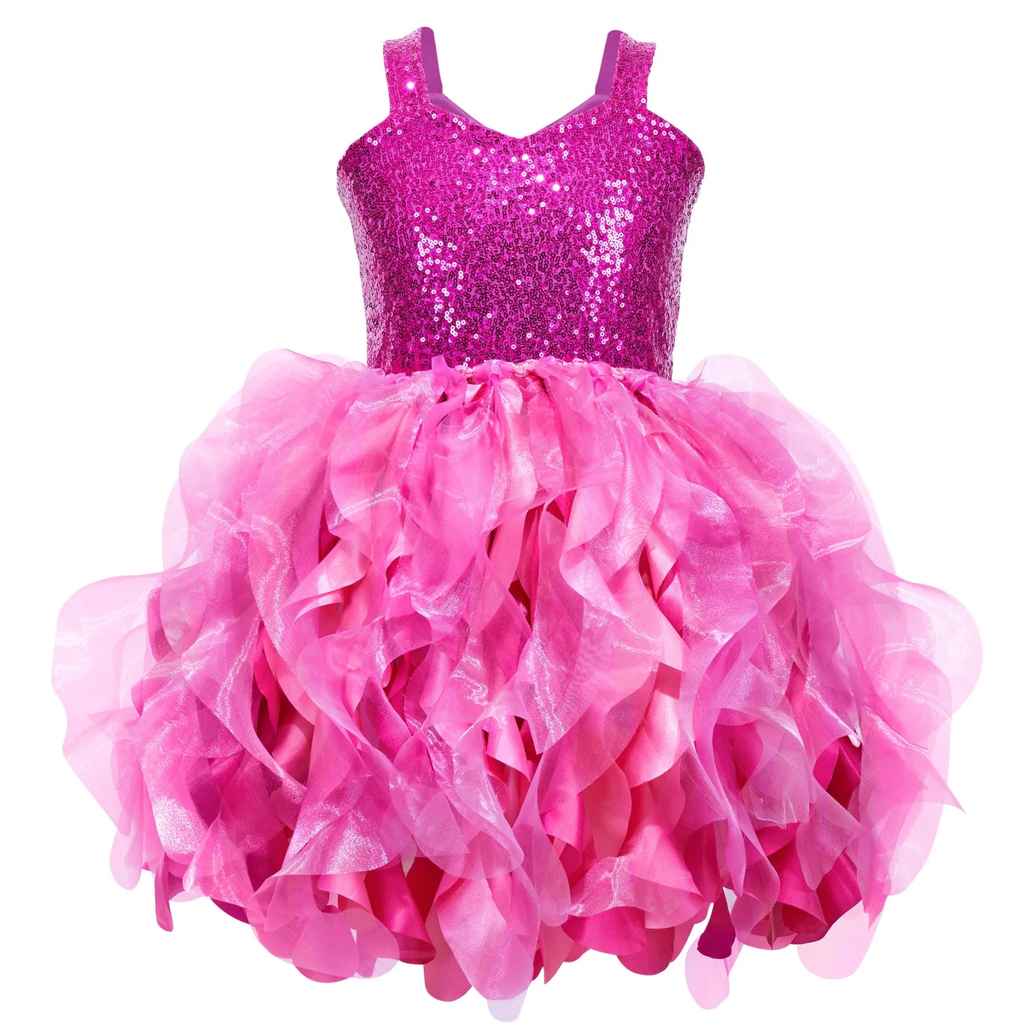 Sequin Pageant Dress with Spiral Hem Birthday Party Gown