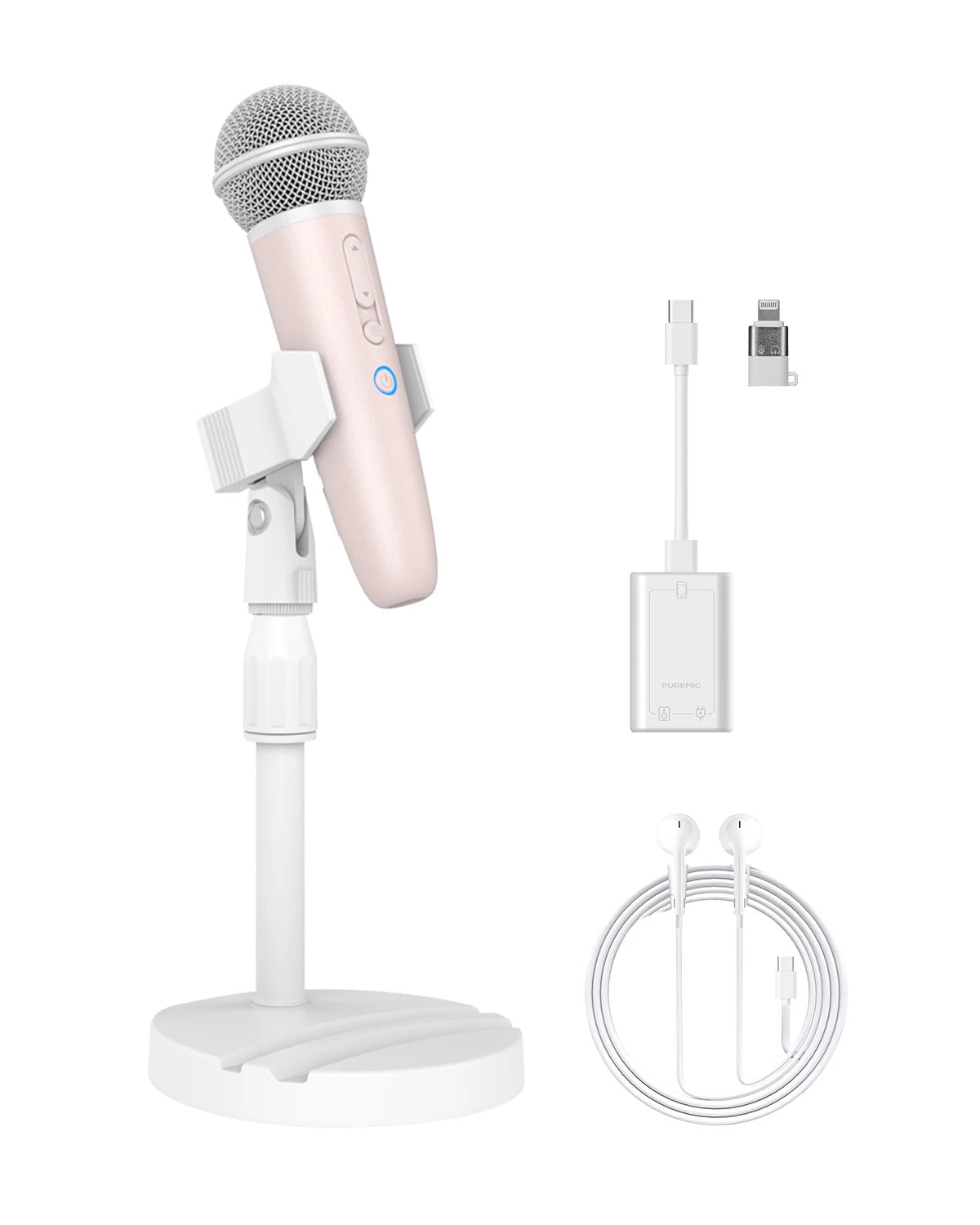 ASMR Recording & Karaoke Wireless Microphone with Earphone Monitoring, DSP Voice Enhancement, AUX Output for Live Streaming & Singing Apps