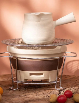 450ML Ceramic Carbon Furnace Tea Set Puer Kung Fu Tea Set Outdoor Potable Barbecue Charcoal Stove Tea Stove Ceramic Teapot