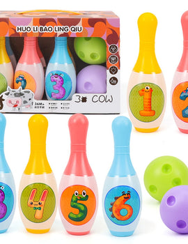 Bowling Set Education Toys For s s Animal Number Learning Indoor Outdoor Sports Games Toys for s Gift