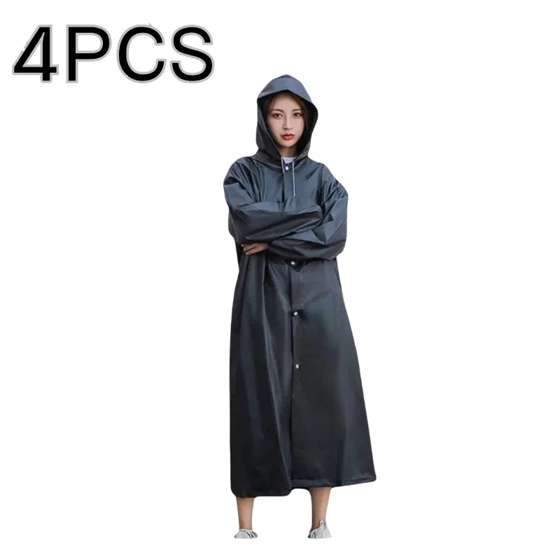 Portable Waterproof EVA Full Length Rain Poncho for Adults