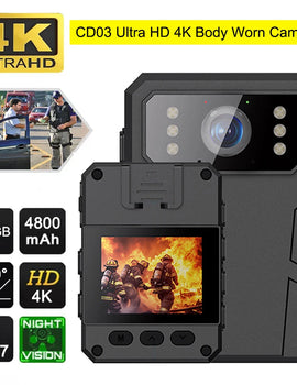 4K HD Mini Camera Police Recorder With Hd Ips Screen Hd Police Body Camera, Can Wear A Portable Body Camera