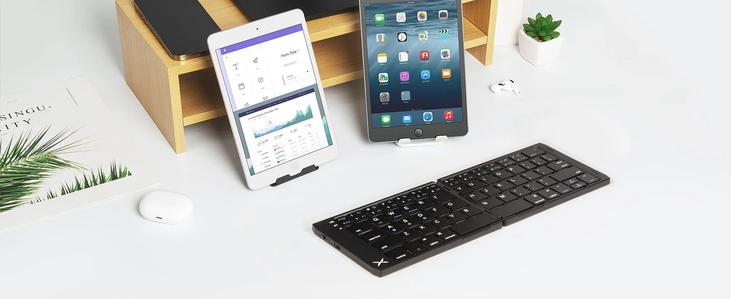Delux KF19 Folding Bluetooth Keyboard – Ultra Slim Portable
