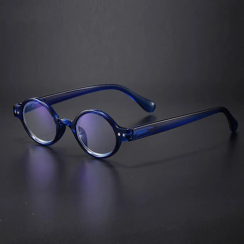 Slim Oval Reading Glasses with Blue Light Blocking Lenses for Men and Women