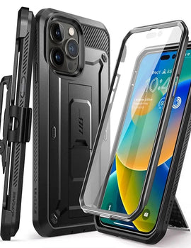 For iPhone 14 Pro Max Case 6.7" (2022) UB Pro Full-Body Rugged Holster Cover with Built-in Screen Protector & Kickstand