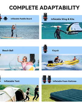 Electric Inflatable Kayak Boat Accessories 20PSI Cordless High Speed Dual Stage Air Inflator SUP Pump for Surfing Paddle Board