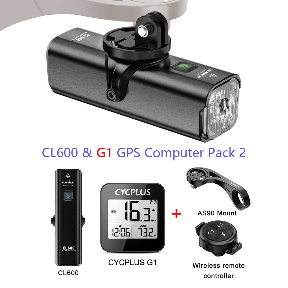 CL600S Bike Light Front Lamp 600 lumens USB Rechargeable LED 2600mAh Bicycle Light IPX6 Waterproof MTB Bicycle headlights