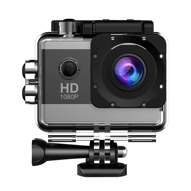 1080P Waterproof Action Camera with 2 Inch IPS Screen 170 Degree Wide Angle Helmet Sports Camera