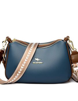 Cowhide Crossbody Bag Straps Tote Lady Shoulder Bags Leather Messenger Bag