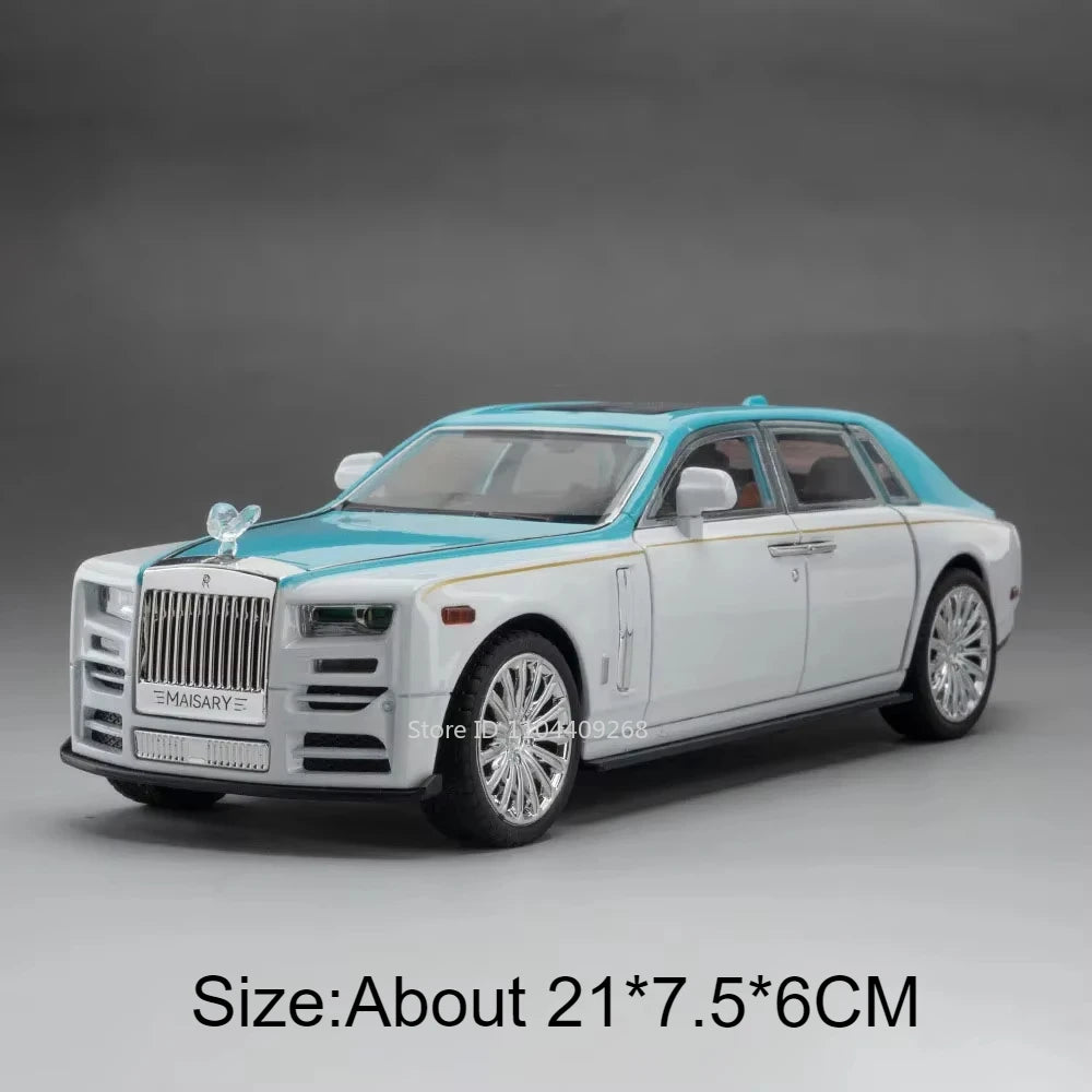 1:24 Scale Rolls Royce Dawn Phantom Sports Car Model Toy Sound Light Pull Back Shock Absorption Vehicle Decorate Birthday Gifts