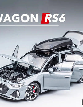 1:32 Scale RS6 RS7 Car Model Toy Alloy Diecast Doors Opened Simulation Sound Light Pull Back Vehicle Models Ornaments Boys Gifts