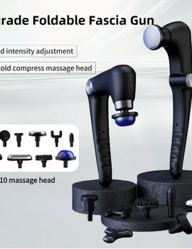Foldable Massage Deep Tissue with Heat & Cold Head Adjustable Angles Portable Percussion Back Massager for Muscle Neck Body