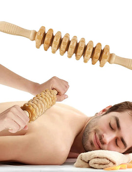 1 PCS Wood Massage Roller Trigger Points Home Gym Manual Wooden Fascia Massage Roller for Release Cellulite Sore Muscle Blasting