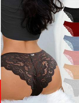 6Pcs/Set Women's Lace Panties Ice Silk Seamless Underwear Woman Lingerie Female Underpants