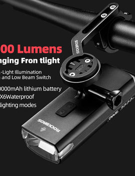 3000LM Bike Light 10000mAH Flashlight High-Low Beam Bicycle Front Light Powerbank Waterproof MTB Road Cycling Headlight