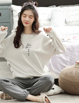 Women’s Winter Corduroy Cotton Pajama Set – Cute, Comfortable, Loose Long Sleeve Loungewear