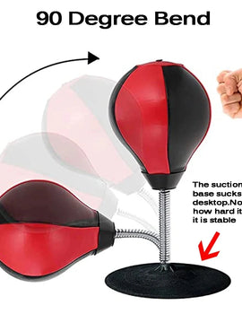 Stress Buster Desktop Punching Bag With Suctions PU Inflatable Stress Relief Boxing Ball Muay Tai MMA Exercise Sports Equipment