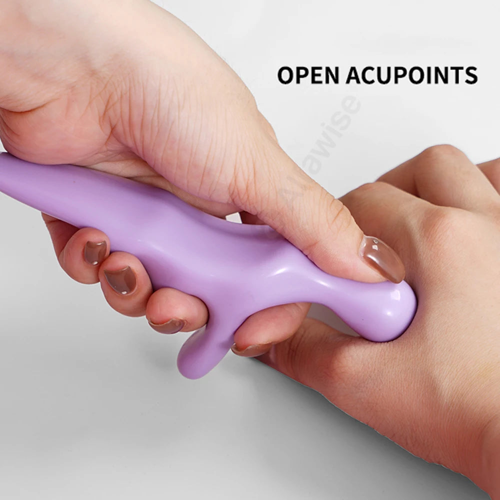 T Acupressure Foot Massager Thumb Finger Press Trigger Point Relieves Relaxation Whole Body Deep HandHeld Massage Feet Leg Tool