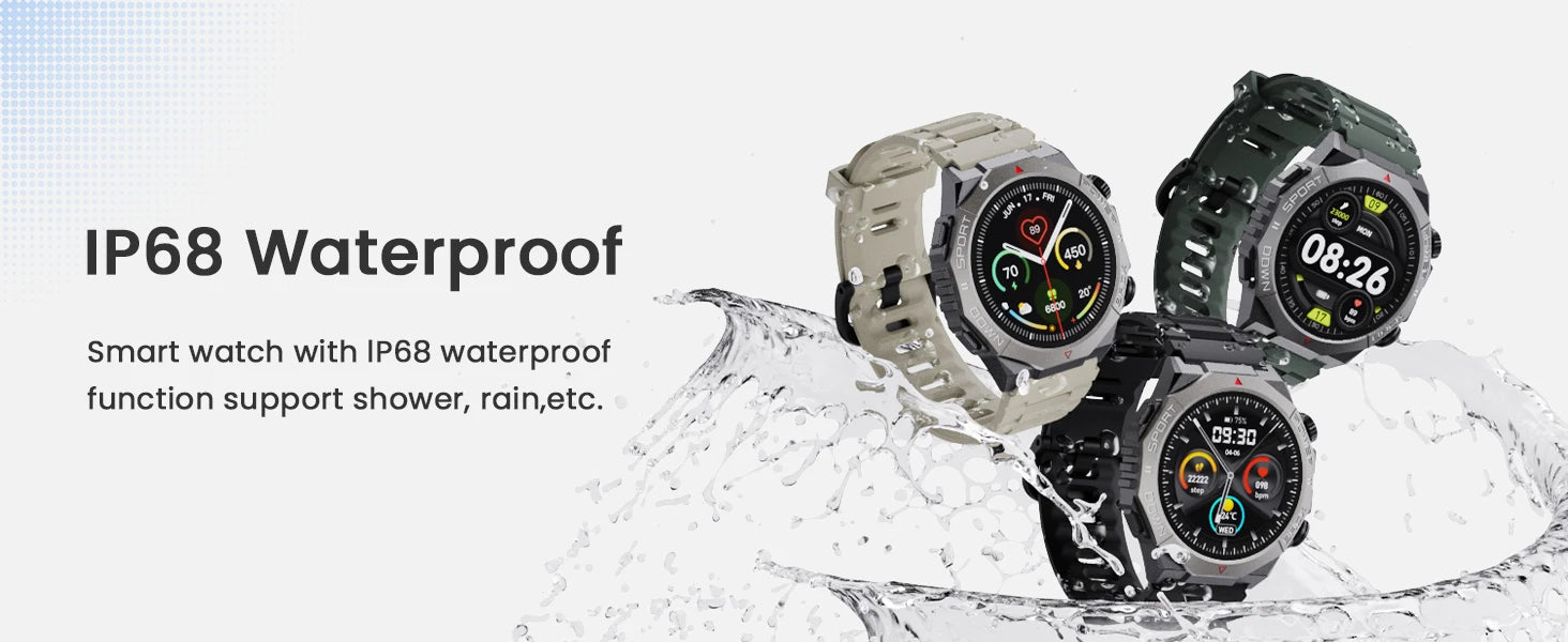 Smart Watch for Men Heart Rate Sleep Bluetooth Sport Smart Bracelet 1.39 Inch 360*360 HD Screen Outdoors Smartwatch