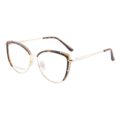 Fashion High-quality Alloy Eyewear Retro Cat Eye Blue Light Blocking Optical Prescription Glasses Frame Women 87069