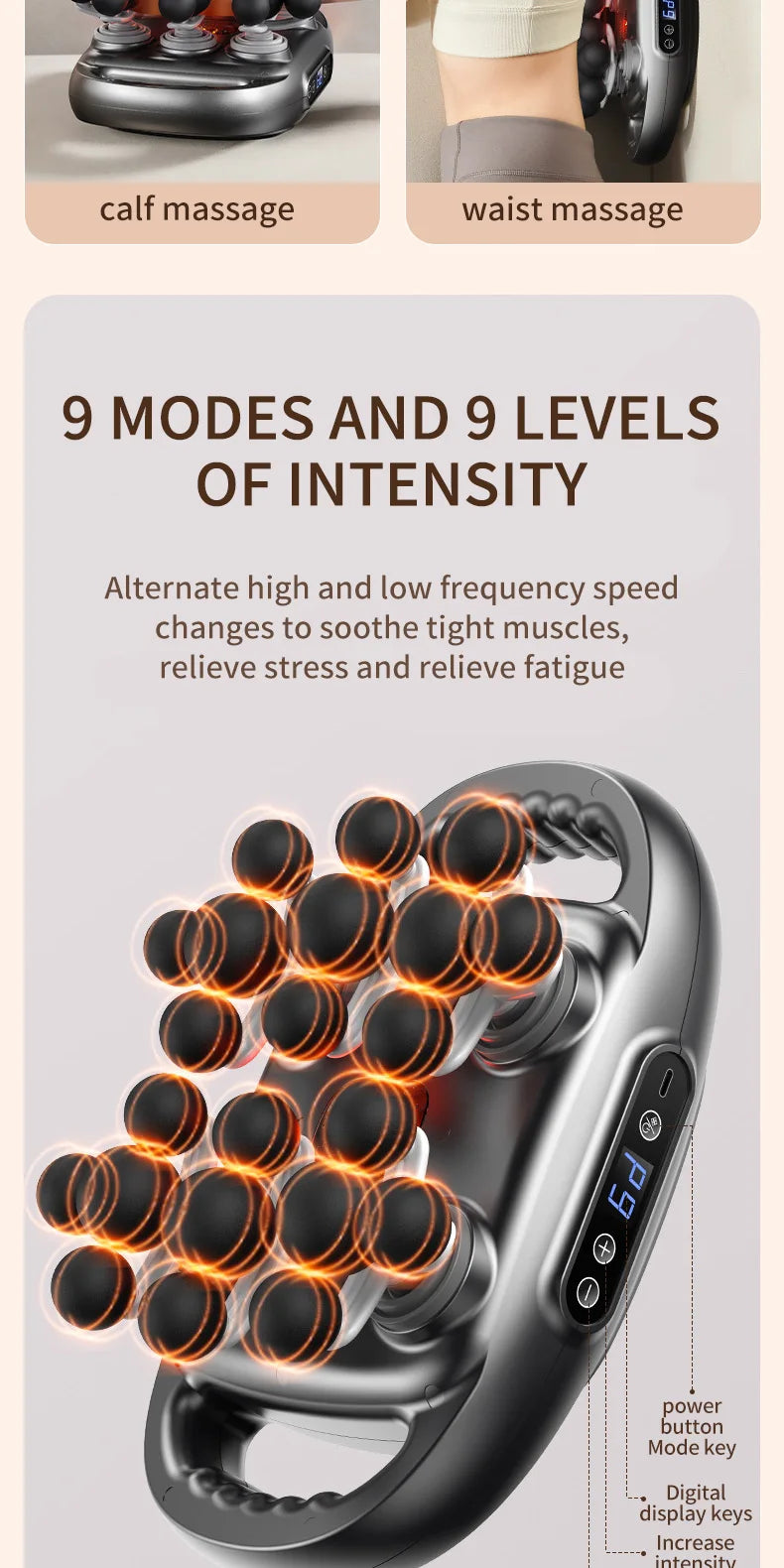24 Massage Heads Massage  Deep Tissue Muscle Professional Grade High Quality Wireless Frequency Vibration Masajeador