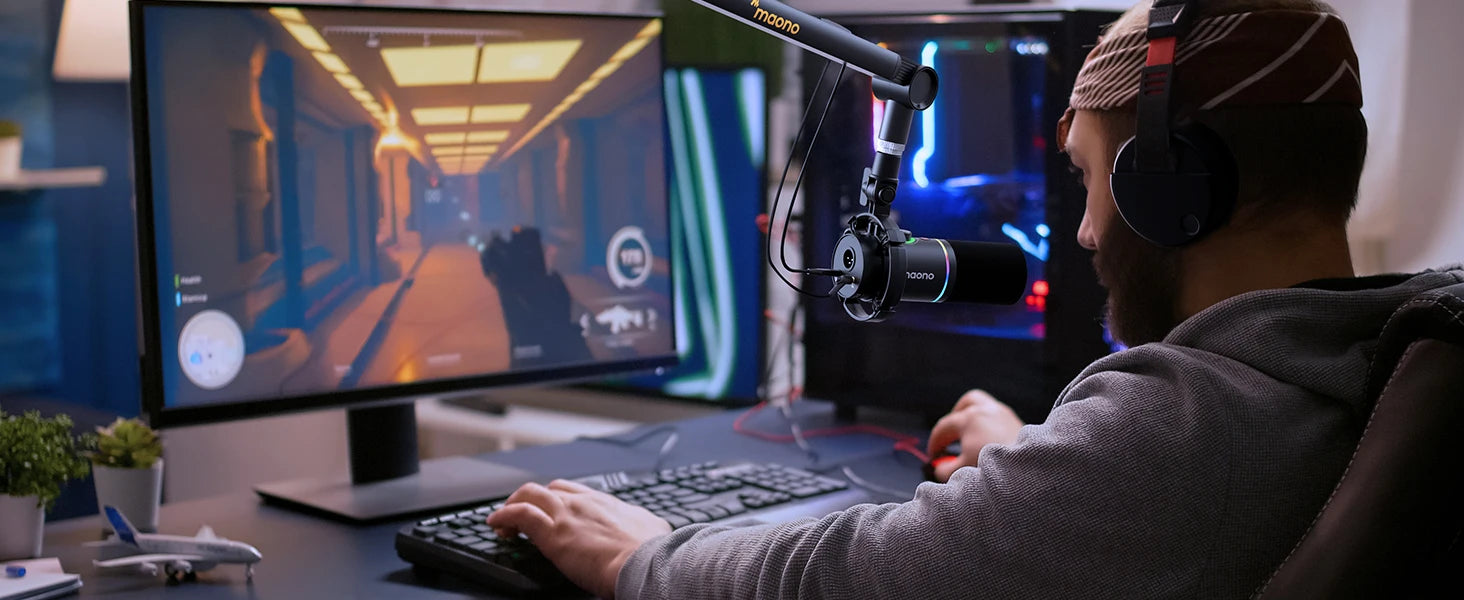 XLR\USB Dynamic Microphone For Gaming Recording Streaming Youtube Metal Mic With Software Tap-to-Mute Gain Knob PD200X