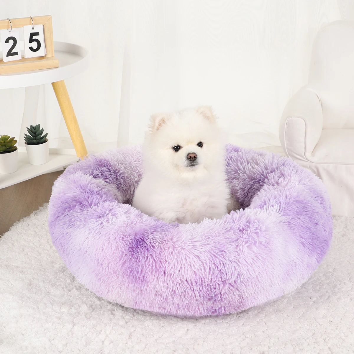 Washable Plush Dog Bed Fluffy Pet Sofa Cushion
