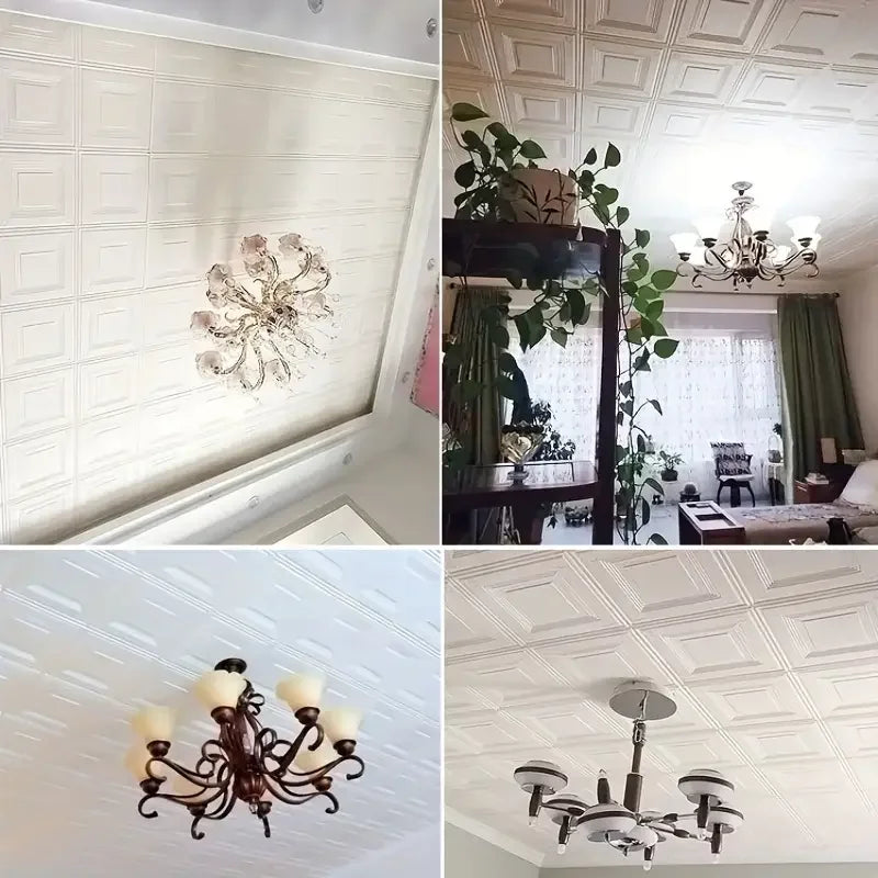 3d Ceiling 70*70cm Wall Stickers Bedroom Living Room Decoration Soft Pack Foam Stickers Waterproof Wallpaper Background Wall