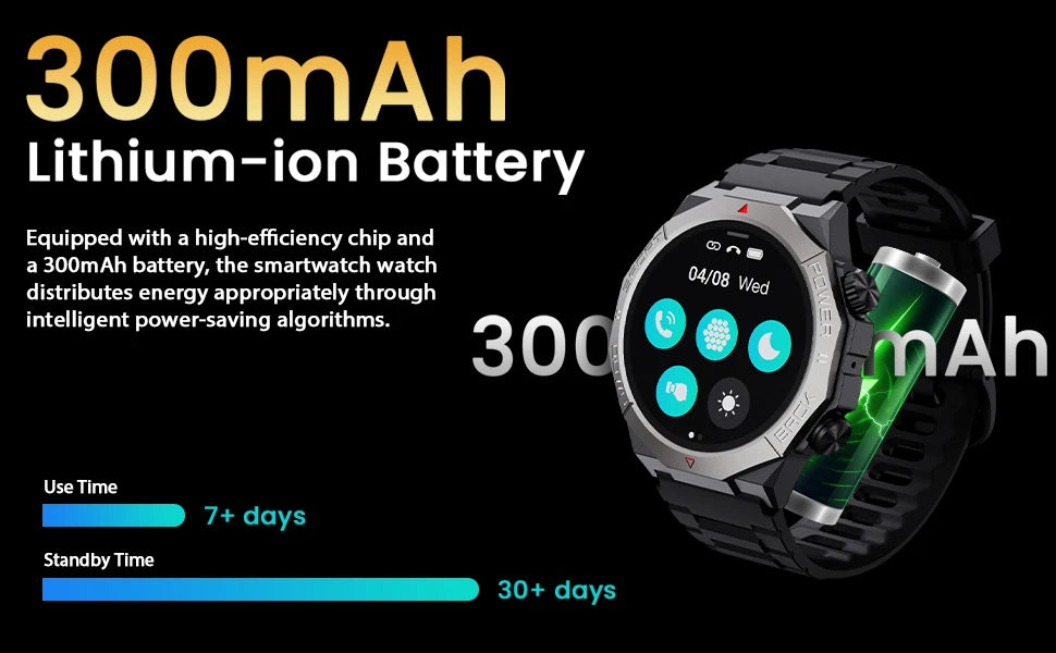 Smart Watch for Men Heart Rate Sleep Bluetooth Sport Smart Bracelet 1.39 Inch 360*360 HD Screen Outdoors Smartwatch