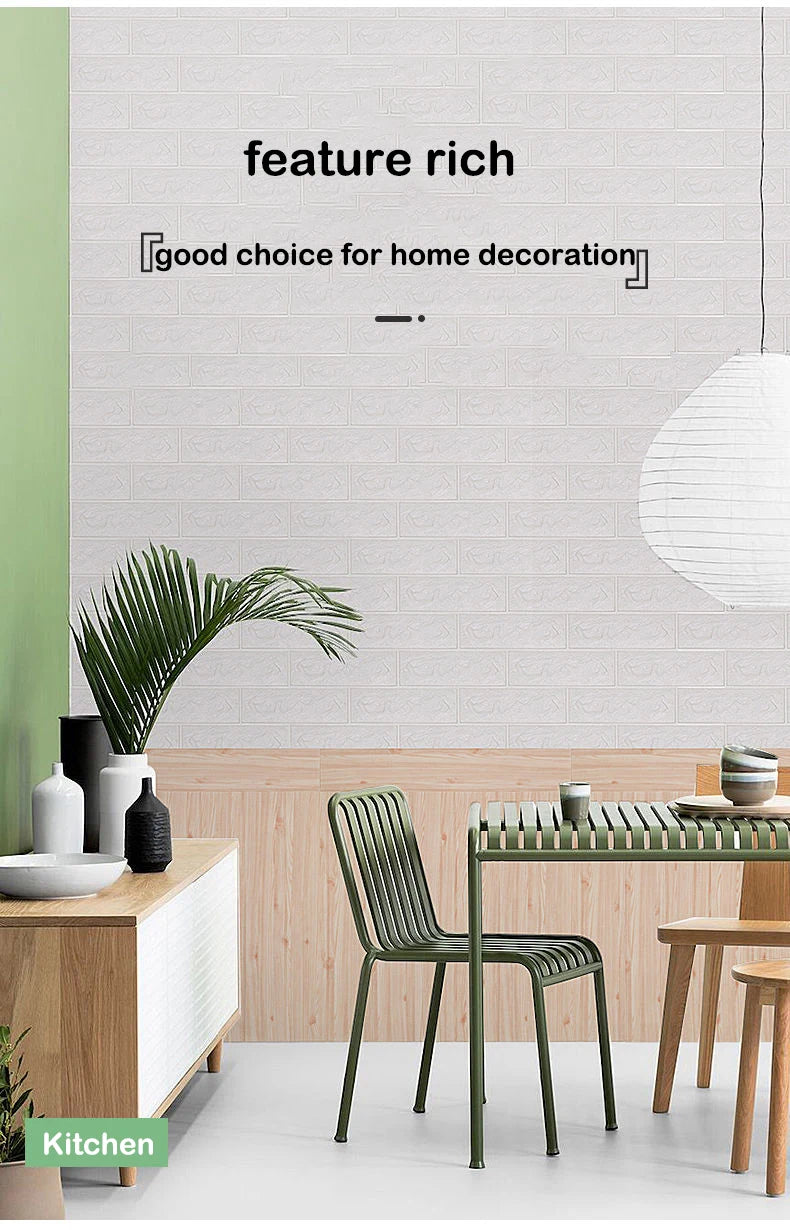 3D Wallpaper Decoration Self-adhesive Antique Foam Brick Wallpaper