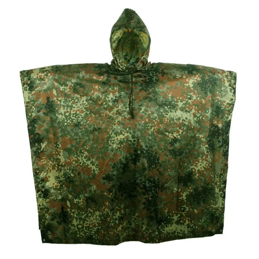 Waterproof Camouflage Rain Poncho for Hiking Camping and Motorcycle Riding