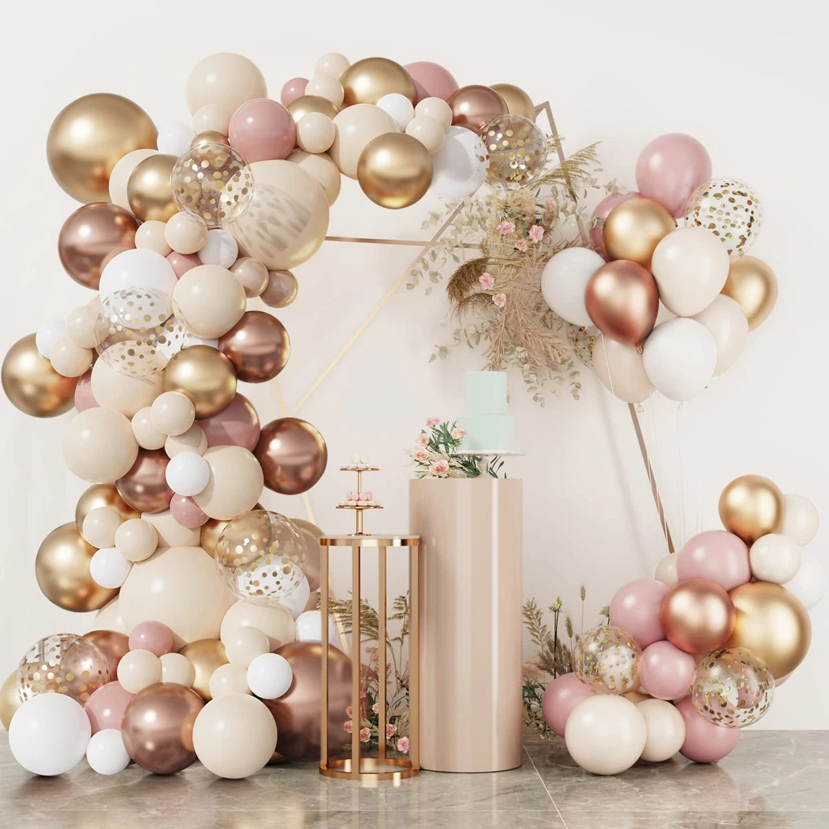 Rose Pink Gold Balloon Garland Arch Kit Confetti Latex Ballons Wedding Birthday Party Decoration Kids Baby Shower Party Supplies