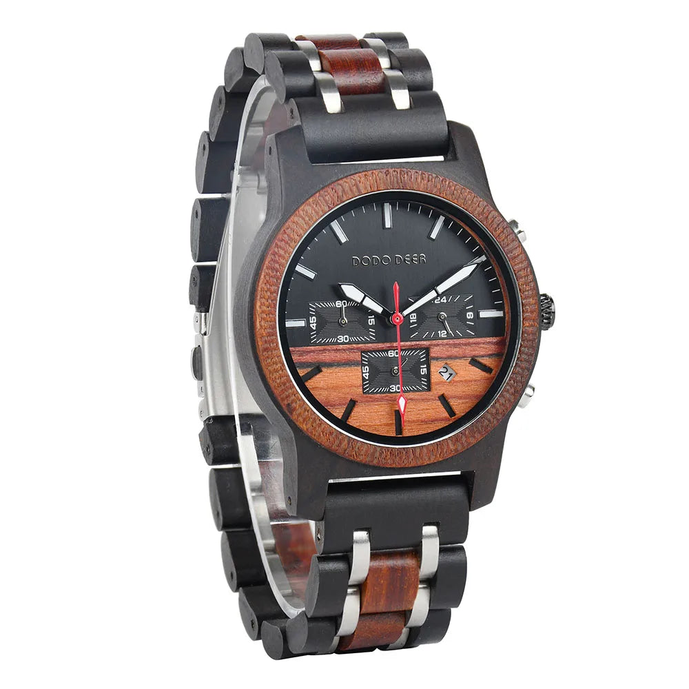 Wood Watch Zebra Multifunctional Luminous Lettering Custom