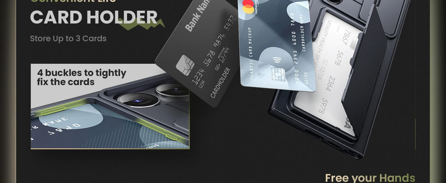 For Samsung Galaxy S24 Ultra Wallet Case With Card Holder Stand Sliding Camera Cover RFID Blocking Rugged Shockproof Protection