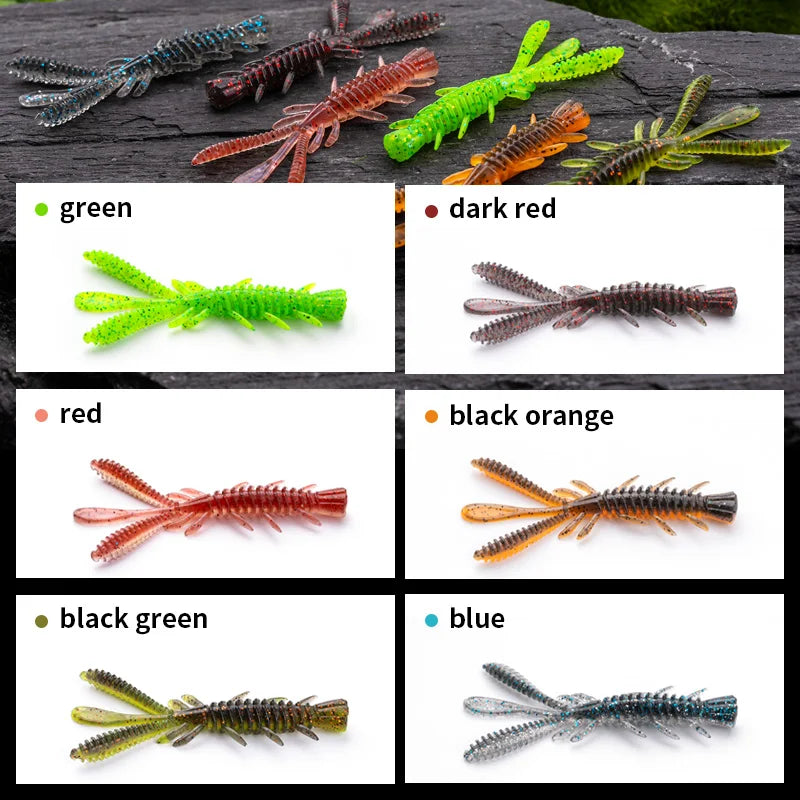 Floating Soft Shrimp Fishing Bait Jig Salt Silicone Swimbait NED Rig Wobblers Shrimp Swim Lure with Fish Attractant